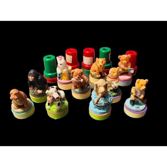 10 Resin Stamp with Dogs, Bears and Wild Animals also 5 Christmas Stamps - Picture 1 of 9